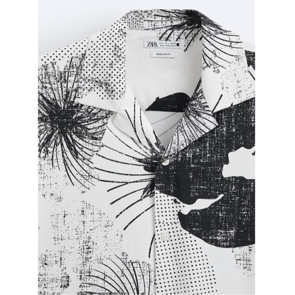 ZARA ~ABSTRACT PRINT STRETCH SHIRT (NWT) - Picture 9 of 10